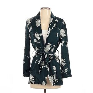 Capulet Anthropologie green floral kimono blazer x-small